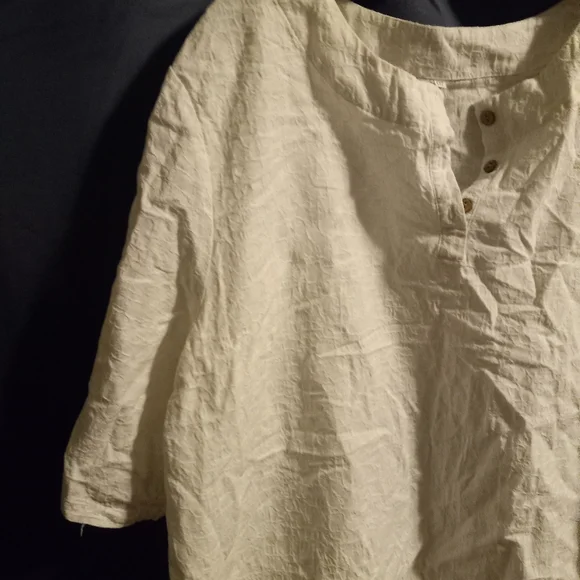 EUC white / off white linen shirt. xl - Picture 3 of 11